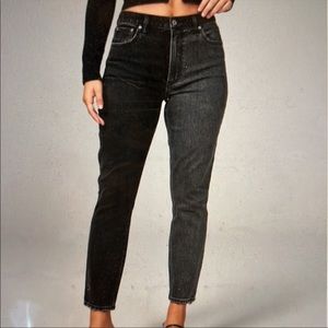Abercrombie skinny high rise two tone black gray jeans